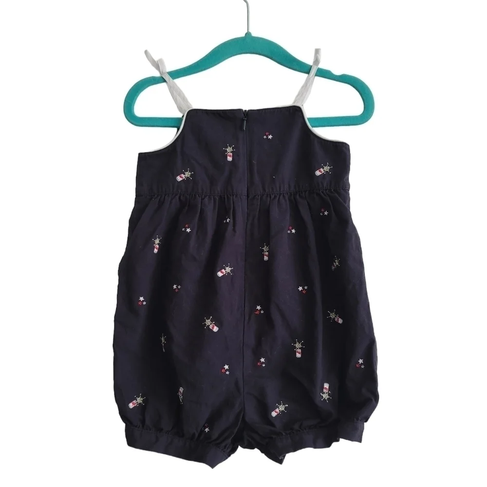 VTG Gymboree Embroidered Firecracker Fireworks July‎ 4th Romper